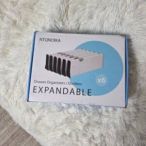 Drawer Dividers Organizer 4" High Expandable White 6 Pack Bedroom Bath Closet